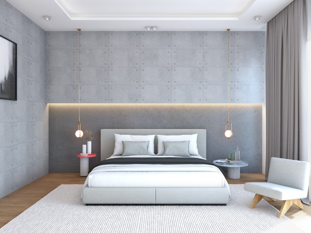 กระเบื้องผนัง 3 มิติ ลาย Ando ใน ห้องนอน Ando Pattern 3D Tile in Bed Room