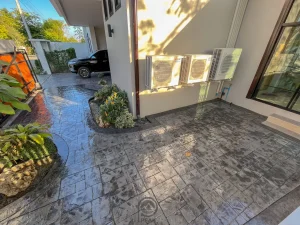 ตัวผลงานคอนกรีตพิมพ์ลาย ลาย Ashlar Slate 1