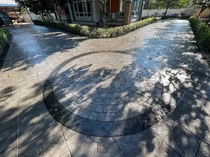 ตัวผลงานคอนกรีตพิมพ์ลาย ลาย Cobble Circle 4