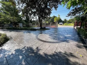 ตัวผลงานคอนกรีตพิมพ์ลาย ลาย Cobble Circle 5