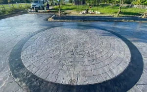 ตัวผลงานคอนกรีตพิมพ์ลาย ลาย Cobble Circle 6