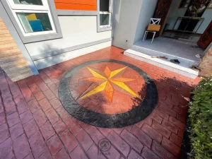 ตัวผลงานคอนกรีตพิมพ์ลาย ลาย Cobble Star 2