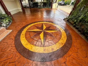 ตัวผลงานคอนกรีตพิมพ์ลาย ลาย Cobble Star 3