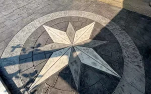 ตัวผลงานคอนกรีตพิมพ์ลาย ลาย Cobble Star 4