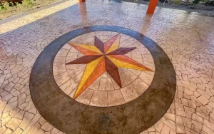 ตัวผลงานคอนกรีตพิมพ์ลาย ลาย Cobble Star 6