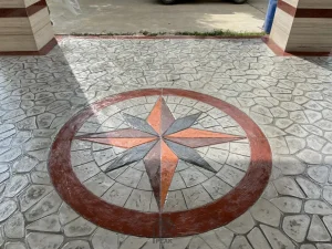 ตัวผลงานคอนกรีตพิมพ์ลาย ลาย Cobble Star 7
