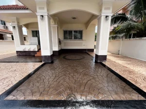 ตัวผลงานคอนกรีตพิมพ์ลาย ลาย European Fan 1