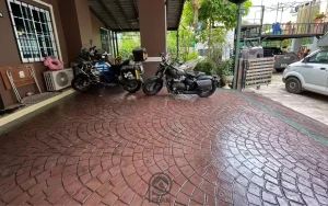 ตัวผลงานคอนกรีตพิมพ์ลาย ลาย European Fan 2