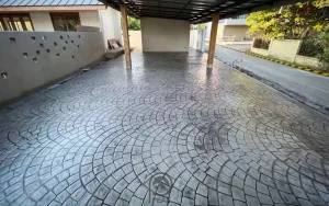 ตัวผลงานคอนกรีตพิมพ์ลาย ลาย European Fan 3