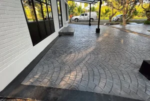 ตัวผลงานคอนกรีตพิมพ์ลาย ลาย European Fan 4