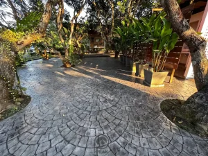 ตัวผลงานคอนกรีตพิมพ์ลาย ลาย European Fan 5