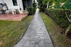 ตัวผลงานคอนกรีตพิมพ์ลาย ลาย EuropeanCobble Garden Home Aisle