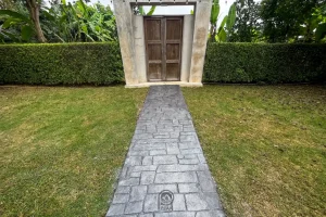 ตัวผลงานคอนกรีตพิมพ์ลาย ลาย EuropeanCobble Home Entrance