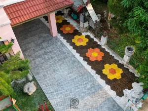 ตัวผลงานคอนกรีตพิมพ์ลาย ลาย Herring Bone Brick 3