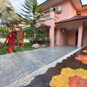 ตัวผลงานคอนกรีตพิมพ์ลาย ลาย Herring Bone Brick 4