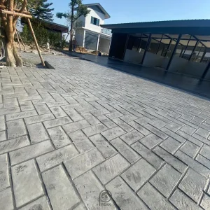 ตัวผลงานคอนกรีตพิมพ์ลาย ลาย Herring Bone Brick 5