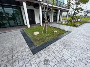 ตัวผลงานคอนกรีตพิมพ์ลาย ลาย London Cobble 3