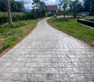 ตัวผลงานคอนกรีตพิมพ์ลาย ลาย London Cobble 6