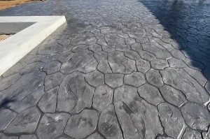 ตัวผลงานคอนกรีตพิมพ์ลาย ลาย New Random Stone 4