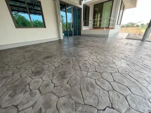 ตัวผลงานคอนกรีตพิมพ์ลาย ลาย New Random Stone 6