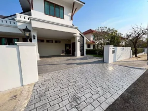 ตัวผลงานคอนกรีตพิมพ์ลาย ลาย Old English Cobble Front Door Home Grey Color (1)