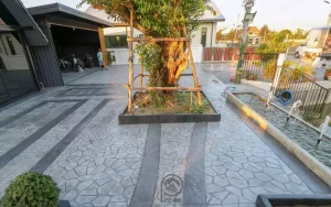 ตัวผลงานคอนกรีตพิมพ์ลาย ลาย Random River Rock 2