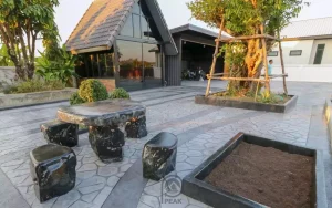 ตัวผลงานคอนกรีตพิมพ์ลาย ลาย Random River Rock 3