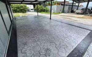 ตัวผลงานคอนกรีตพิมพ์ลาย ลาย Random River Rock 5