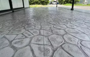 ตัวผลงานคอนกรีตพิมพ์ลาย ลาย Random River Rock 6