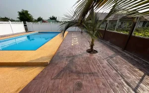 ตัวผลงานคอนกรีตพิมพ์ลาย ลาย Wood Plank 2