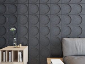 Peak กระเบื้องผนัง 3 มิติลาย Moon สีดำ