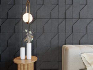 Peak กระเบื้องผนัง 3 มิติลาย Ribbon สีดำ