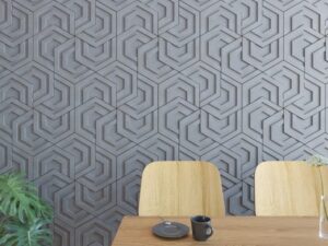 Peak กระเบื้องผนัง 3 มิติลาย Wing สีเทา