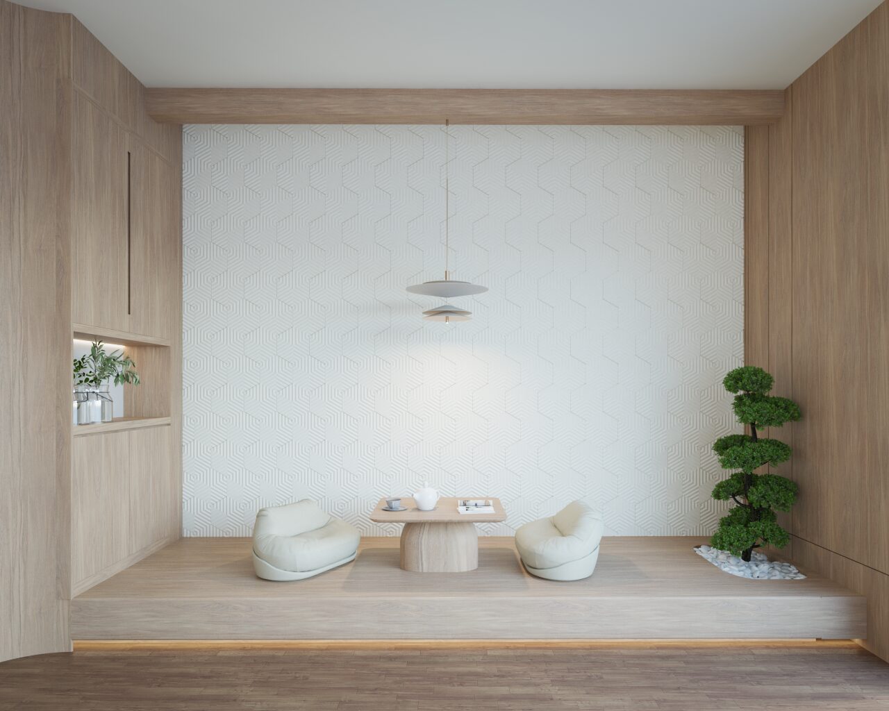 3D Wall Tile Zen pattern Hexie series Living room