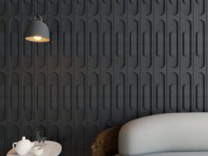 Peak กระเบื้องผนัง 3 มิติลาย Ribbon สีดำ