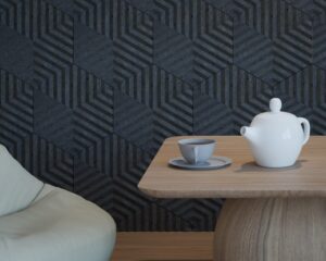 Peak กระเบื้องผนัง 3 มิติลาย Zen ซีรีส์ Hexie สีดำ