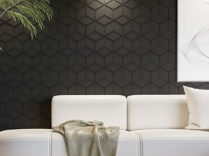 กระเบื้อง 3 มิติ ซีรีส์ Hexie ลาย Box สี ดำ